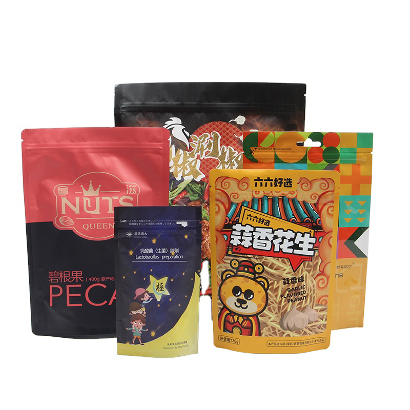 Custom Printed Reusable Vacuum Seal Zip Lock Snack Food Beef Jerky Packaging Bags