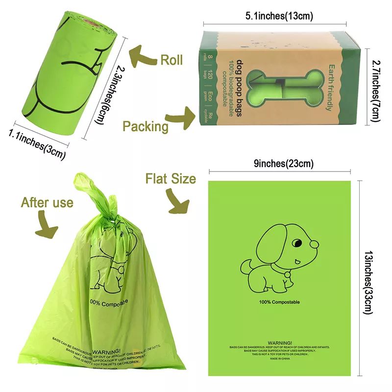 Amazon Hot Selling Eco Friendly High Quality Custom Logo Printed Biodegradable Waste Bags