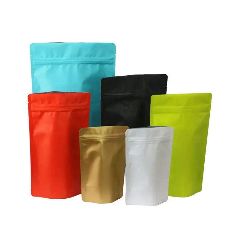 Custom Printed Ziplock Stand up Pouch Biodegradable Bags Kraft Paper Bag Window Design