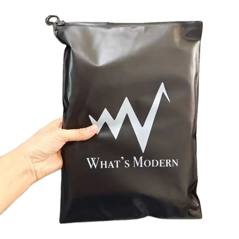 Low MOQ Custom Frosted Plastic Bag Logo Printing with Zipper