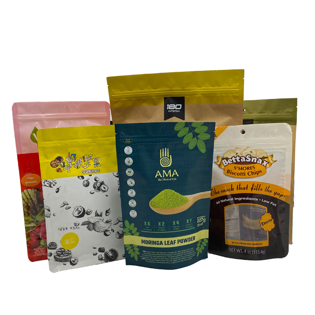 Customized Printed Resealable Food Grade Ziplock Doypack Moisture-Proof Zipper Kraft Paper Bag Tea Bag