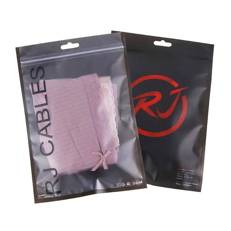 Resealable Front Clear Ziplock Affordable Clothing Packaging For Underwear