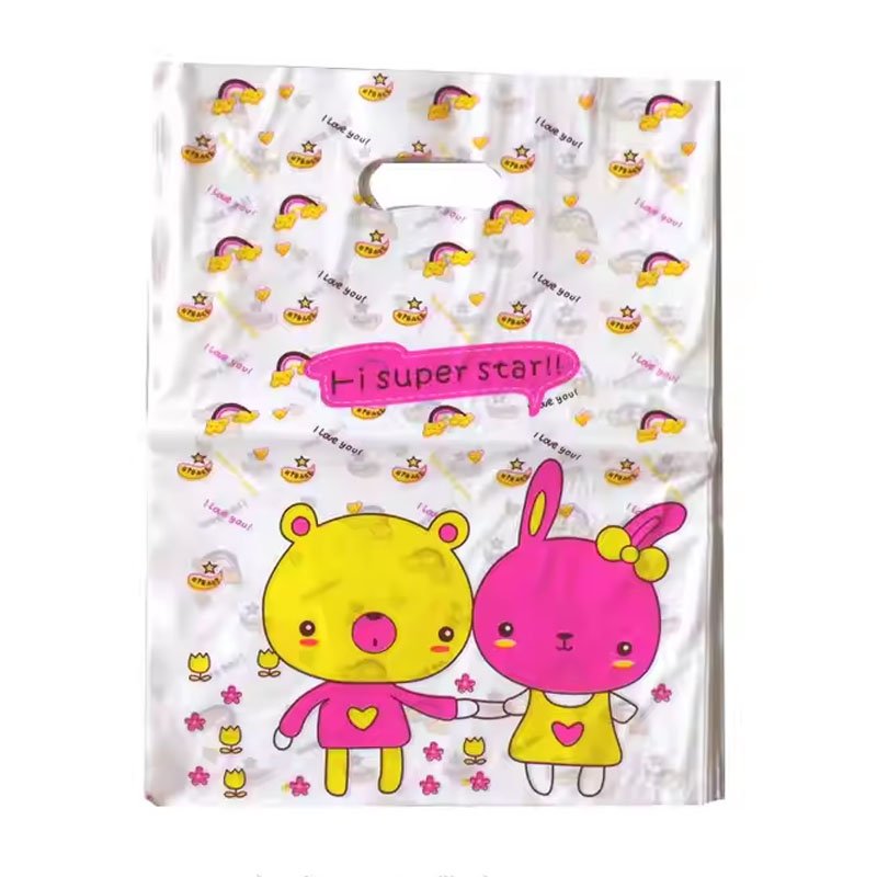 Factory Printed Logo Plastic Handle Bag For Branded Retail Promotion