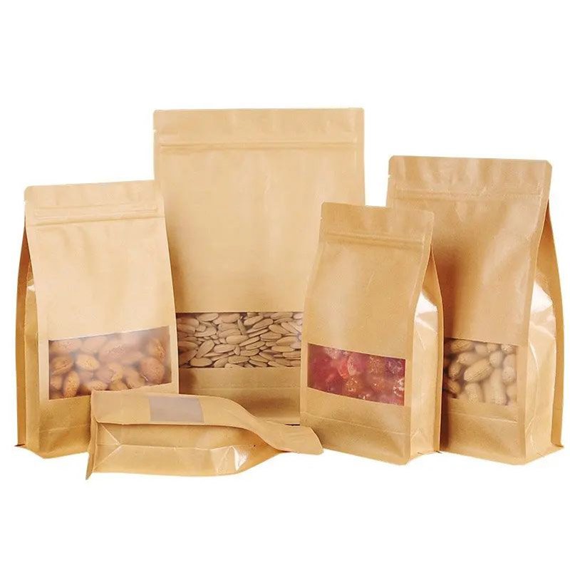 Recyclable Brown Kraft Paper Shopping Bags With Handles Wholesale