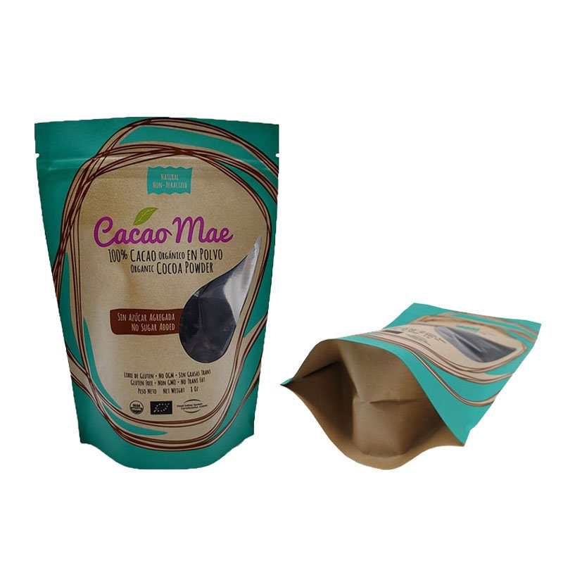 Best Manufacturer Kraft Paper Food Packaging Bag With Window Stand Up Pouch wholesale