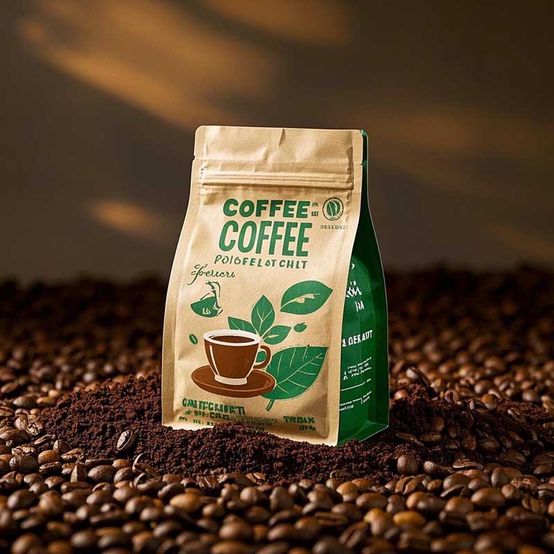 Best Manufacturer Kraft Material Coffee Packaging Bag With Valve And Zipper 250g wholesale