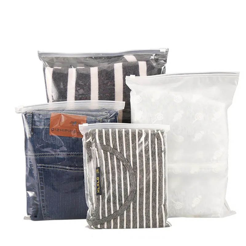 Best Clear PE Zipper Clothing Packaging Bag 70 Micron With Hang Hole For Display wholesale