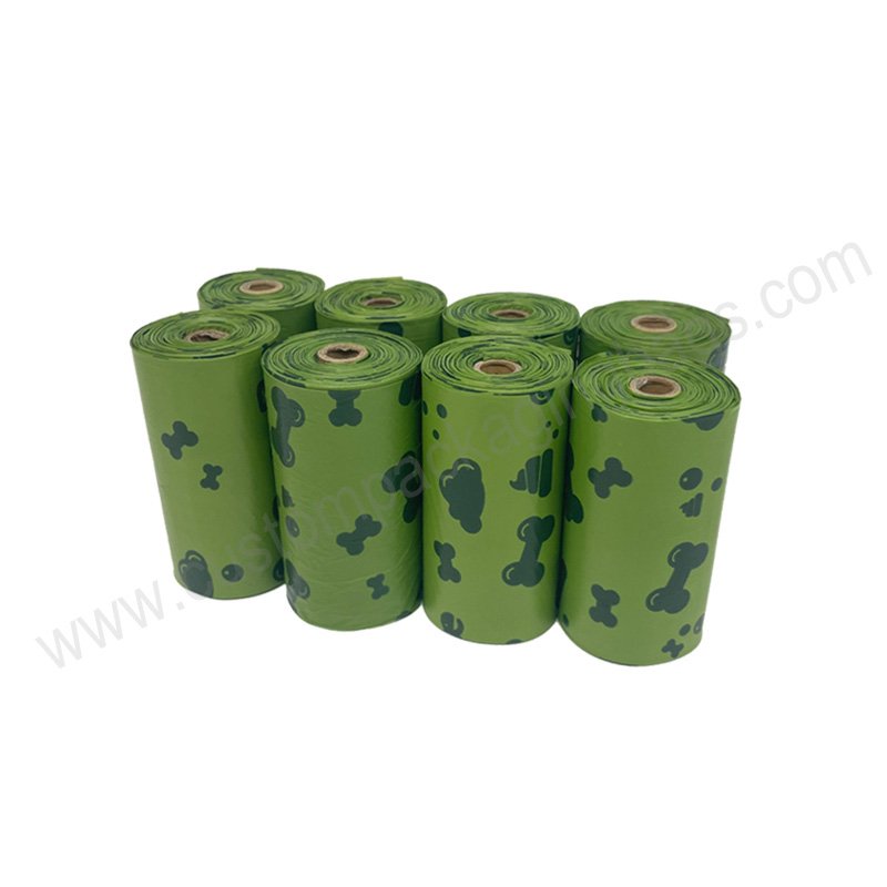 Compostable Pet Waste Bags Roll Type 18 Microns Thick 23x33cm Unscented