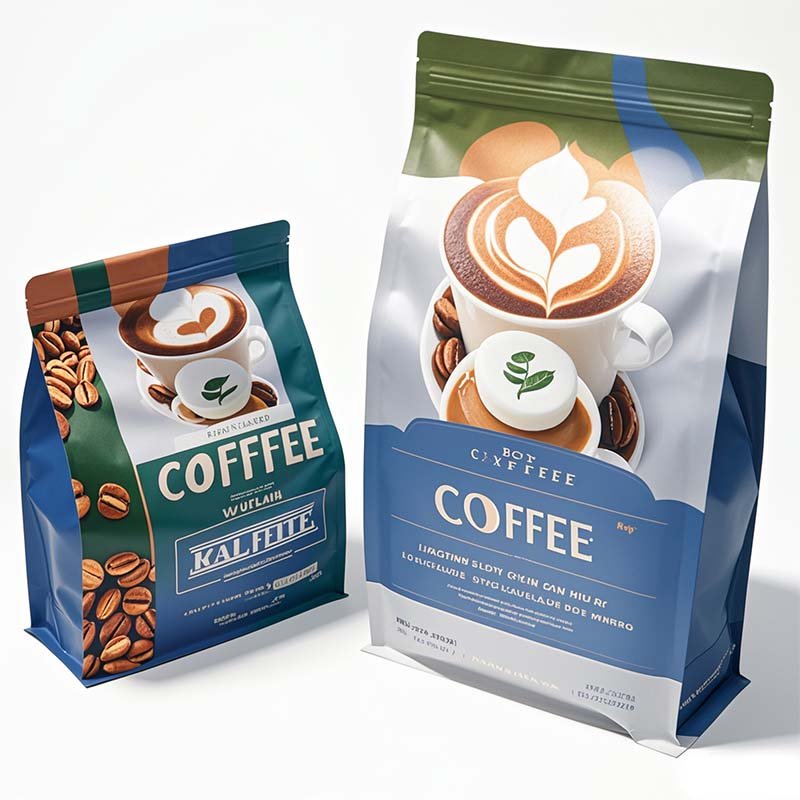 Best Custom Printed Flat Bottom Coffee Packaging Bag With One Way Degassing Valve wholesale