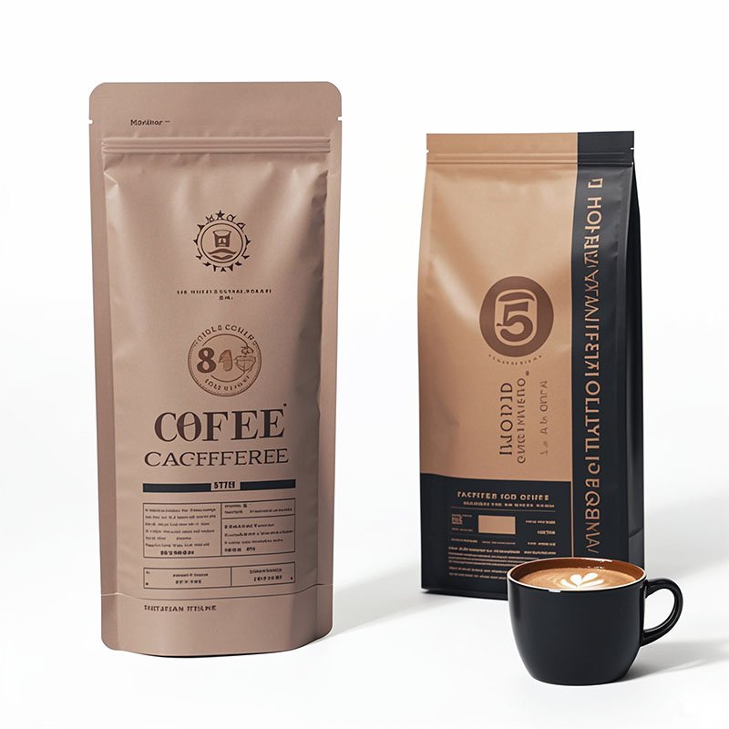 Best Minimalist Coffee Bags For Packaging Markets Food Grade PE Material Gusseted Stand Up Pouches wholesale