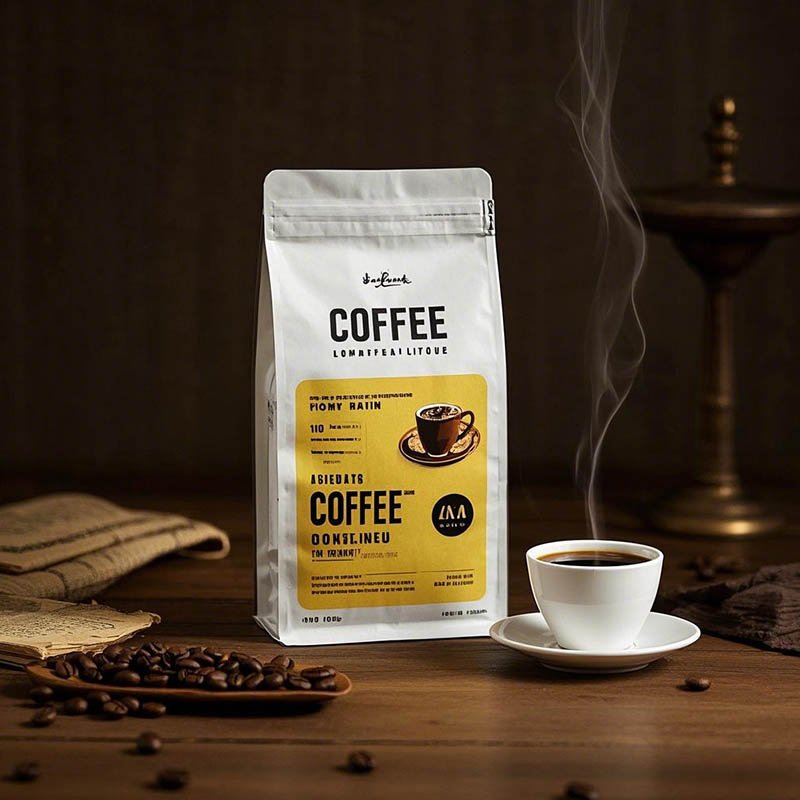Minimalist Coffee Bags For Packaging Markets Food Grade PE Material Gusseted Stand Up Pouches