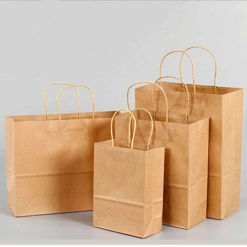 Best Recyclable Kraft Paper Gift Bags With Handles Custom Sizes For Wholesale Packaging wholesale
