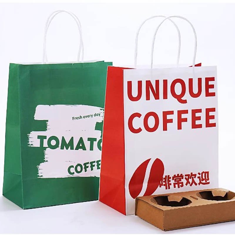 Eco Friendly White Paper Gift Bags With Logo Printing For Brand Promotion