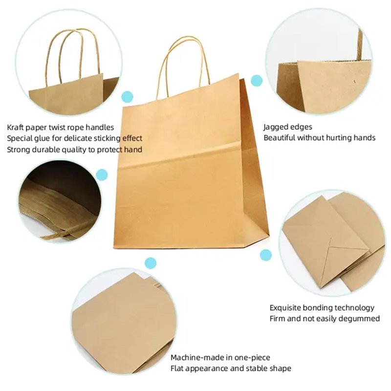 Thick Kraft Paper Gift Bags With Reinforced Handles – Durable Packaging Solution for Clothing Shops