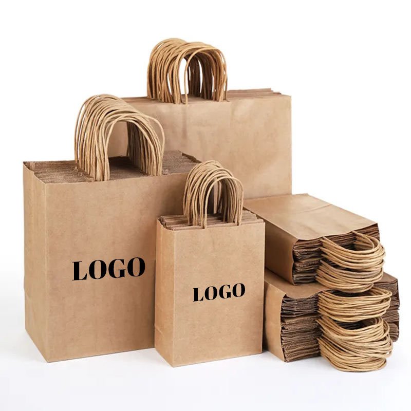 Best Eco Friendly White Paper Gift Bags With Logo Printing For Brand Promotion wholesale