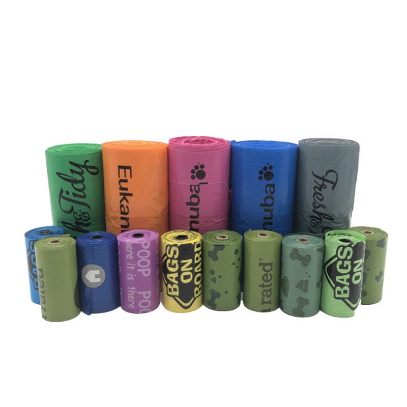 Wholesale Eco Safe Dog Poop Bags Flat Type Pastel Colors 20 Microns 29x21cm Bulk Pack