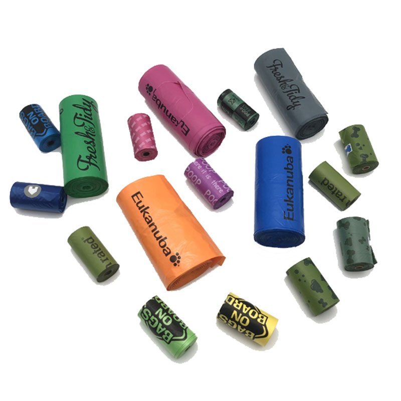 Factory Durable Pet Poop Bags Easy Tear-Off Design Bulk Supply 18 Microns 32x23cm Blue Color