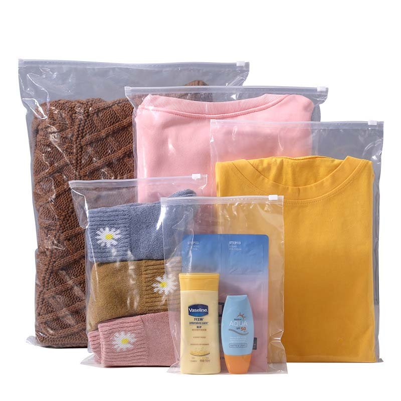 Clear Thickened Plastic Zipper Bags for Apparel Custom Size and Logo Printing