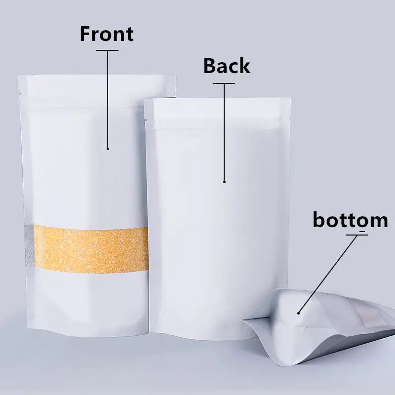 Custom Printed Kraft Stand Up Pouches For Nuts Candy Dried Fruit Multiple Sizes