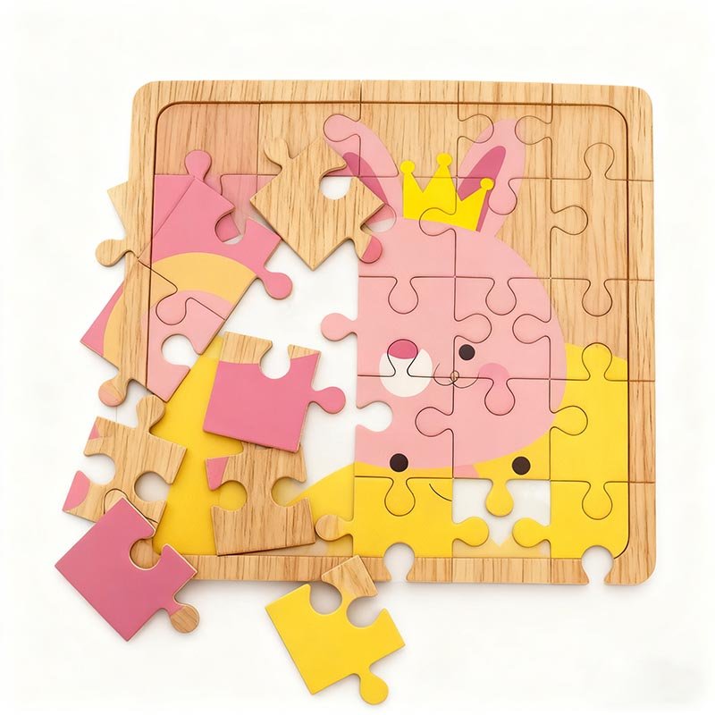 Wooden Fairy Tale Puzzle Set Non Toxic Safe Finish for Children Focus Skill Development