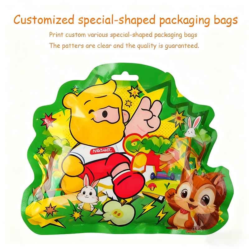 Custom Matte Irregular Shape Stand Up Pouch with Zipper Tear Notch Airtight Food Bag