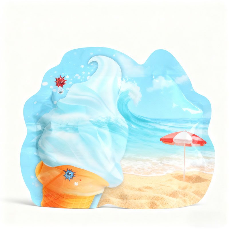 Custom Matte Irregular Shape Stand Up Pouch with Zipper Tear Notch Airtight Food Bag