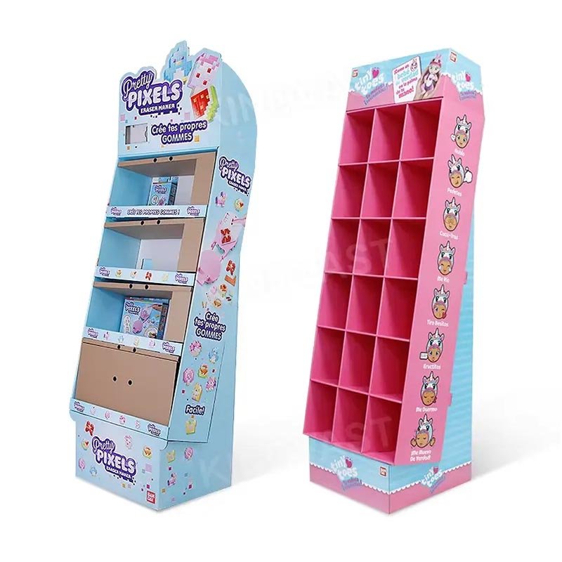 Best Corrugated Cardboard Display Shelf Custom Printed For Supermarket Use wholesale