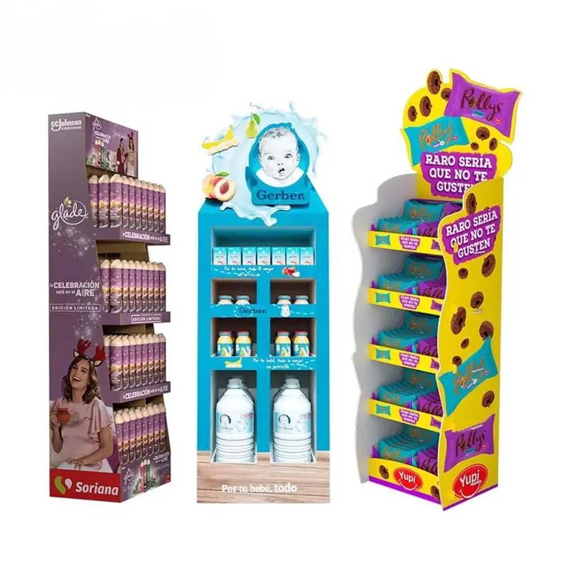 Foldable Paper Display Rack Custom Color Shape Retail Store Use