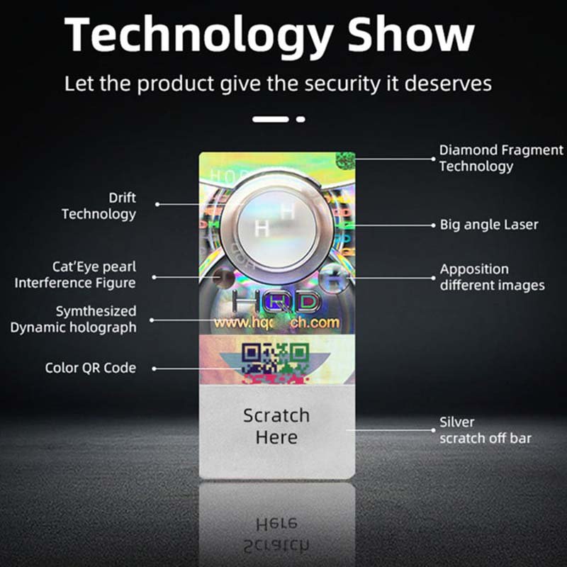 Laser Angle Hologram Anti-Counterfeit Labels Factory Custom Design Stickers
